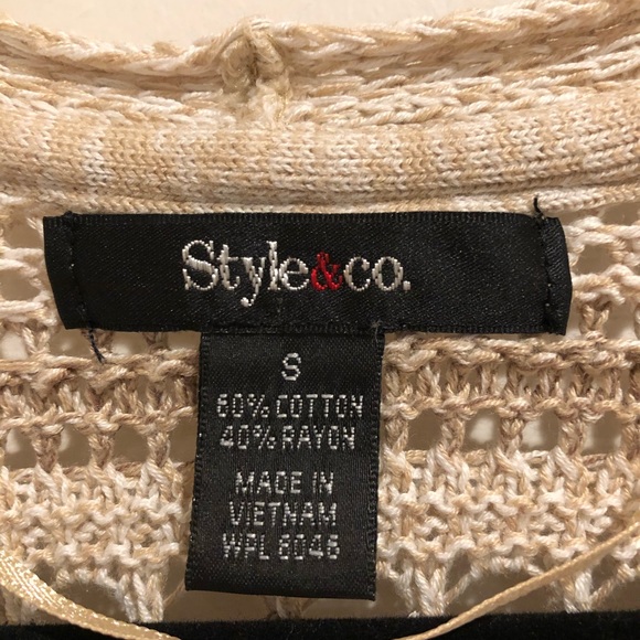 Women’s crochet knit open cotton cardigan - Picture 3 of 3